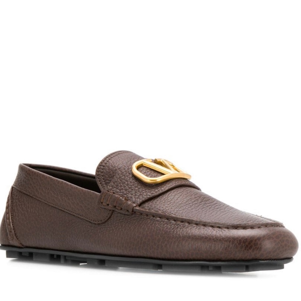 Valentino Garavani Vlogo brown driving loafers